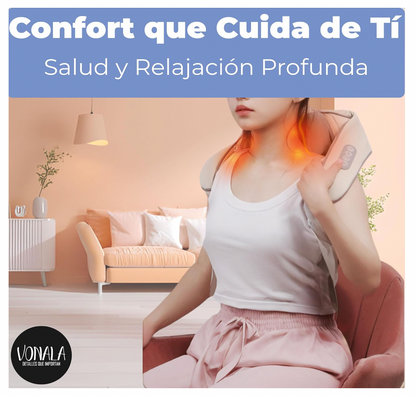 bdit accessori Massaggiatore Cervicale e Schiena Muscolare BodyEase 360, Shiatsu con Calore, 5 Posizioni Regolabili per Rilassamento Profondo