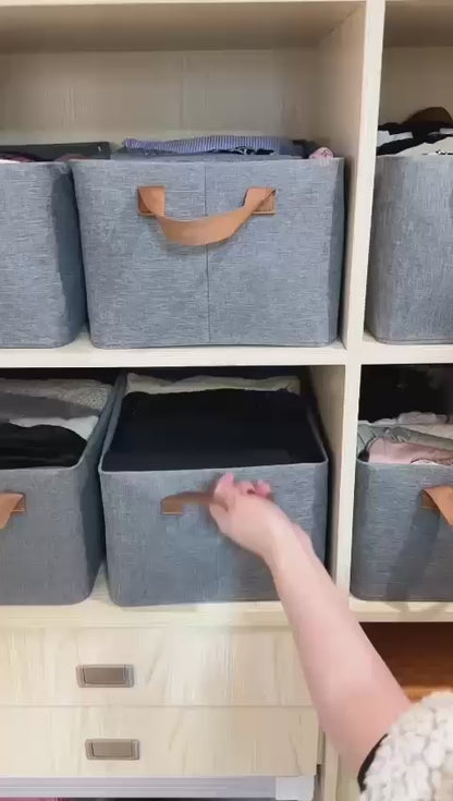 Scatola Porta Abiti con Coperchio e Manici – Contenitore Organizzatore Pieghevole in Tessuto