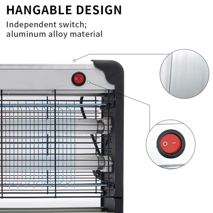 Zanzariera Elettrica LED F5010, 10W, Lampada Anti-Insetti, Colore Argento - BDIT ACCESSORI
